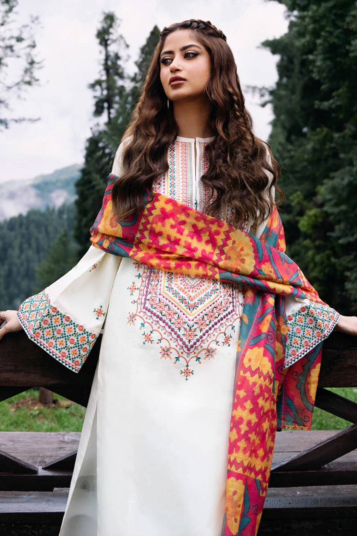 NF-310 Sapphire by Sajjal Luxury Embroidered Lawn 3PC