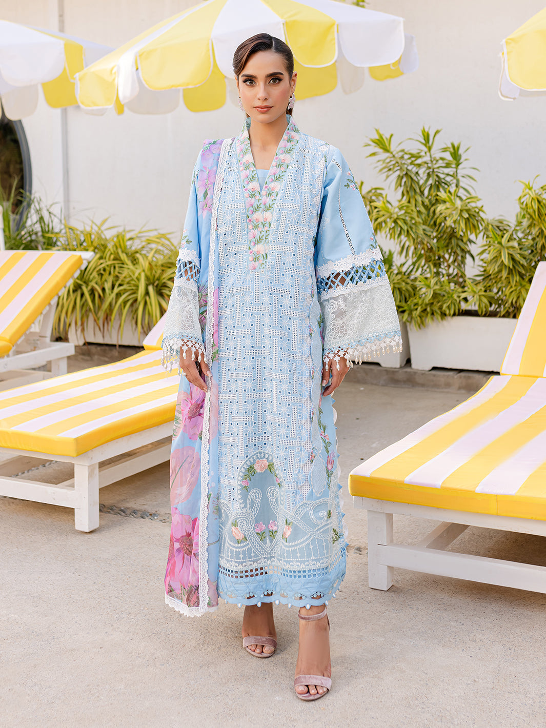 NF-6508 Parishay Chickenkari Eid Special Lawn 3PC