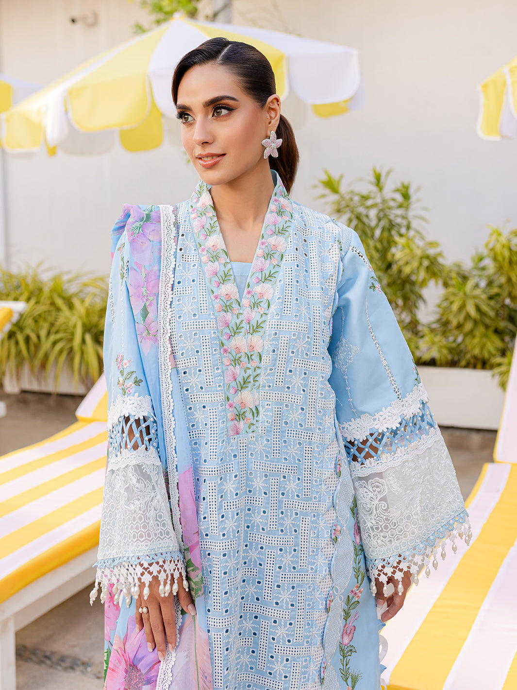 NF-6508 Parishay Chickenkari Eid Special Lawn 3PC