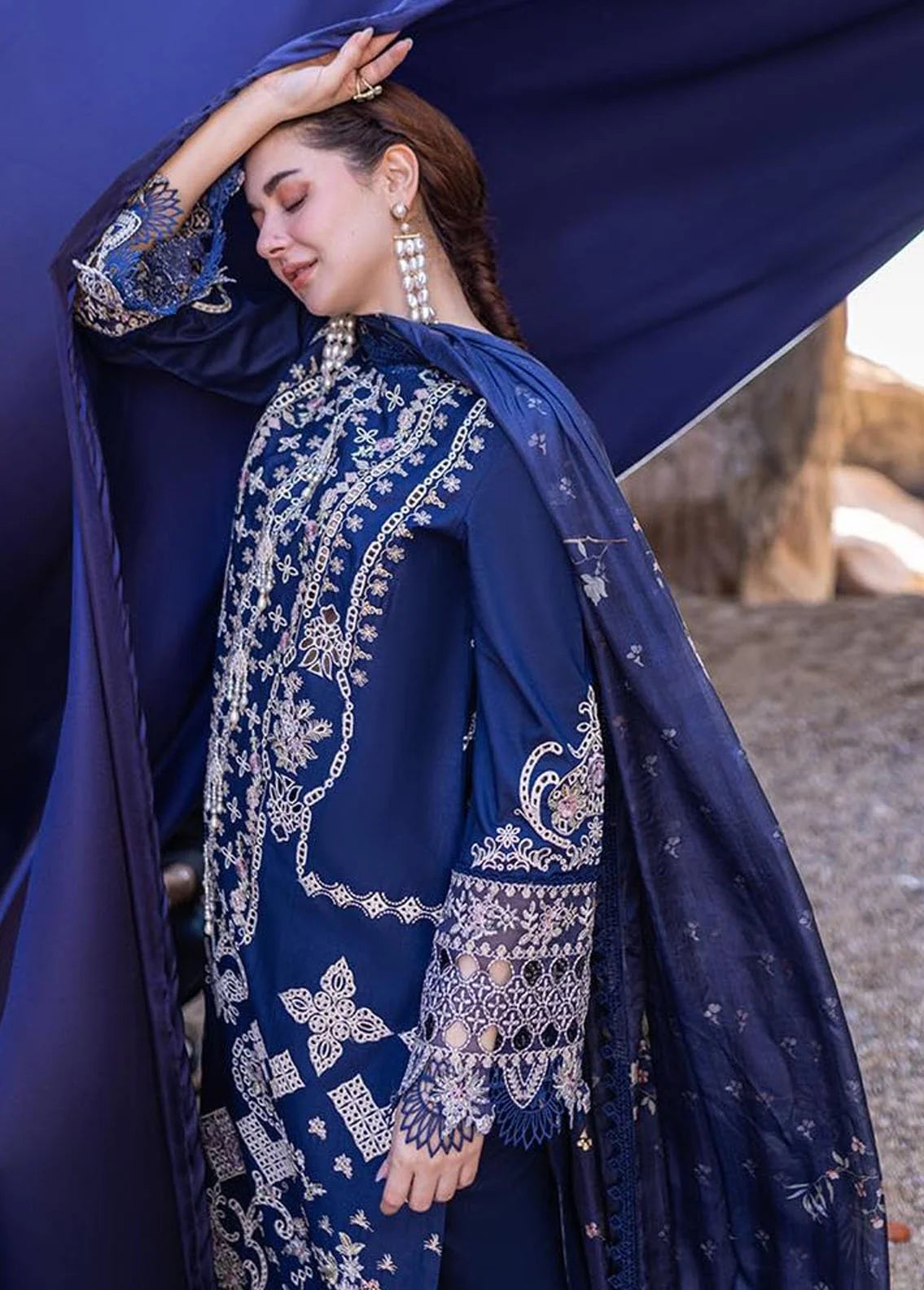 NF-6107 Qalamkar by Hania Luxury Emb Lawn 3PC