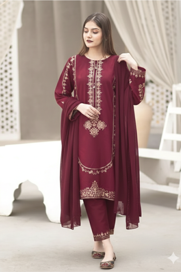 NF-304 Umza Luxury Embroidered Lawn 2PC