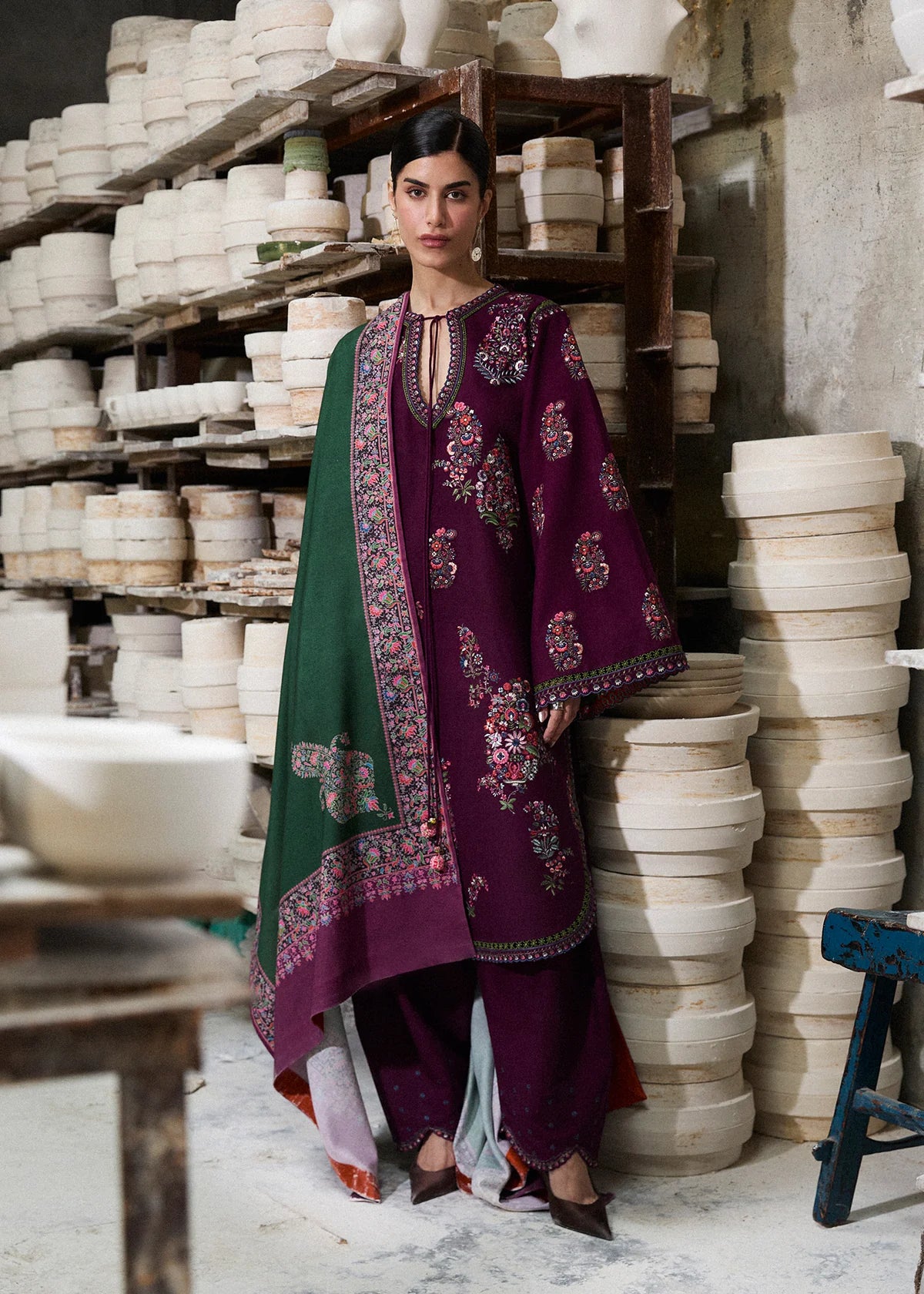 NF.1821 Hussain Rehar Luxury Embroidered Lawn 3PC